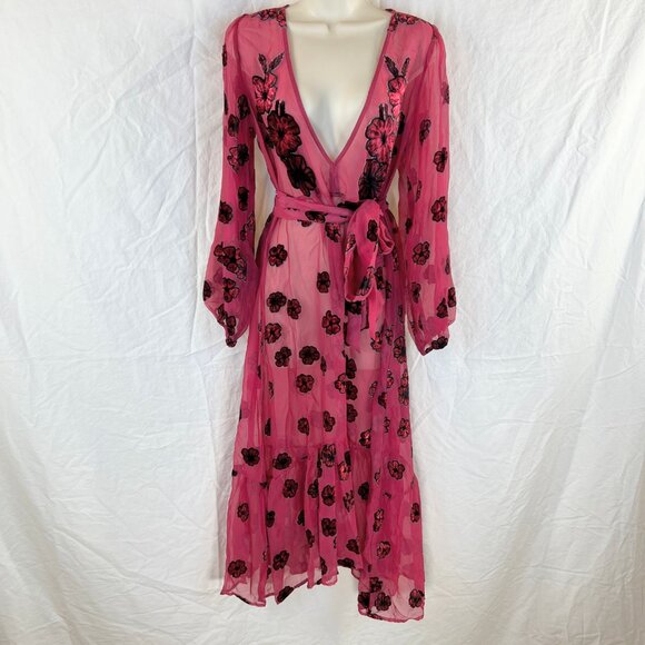 For Love & Lemons Heather Scarf Sheer Midi Dress $237 - Picture 2 of 12